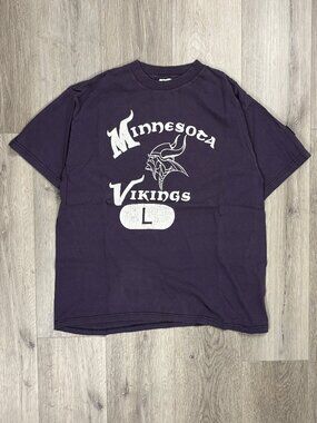 Vintage 90s Minnesota Vikings NFL Starter Made in USA Large Purple T-Shirt